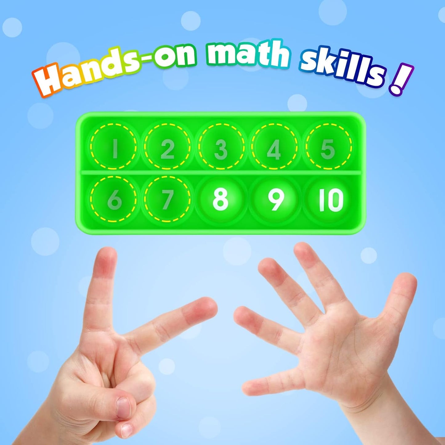 Aizweb Ten-Frame Math Manipulative for Elementary,Counting Number Math Games, Montessori Educational Toy for Kindergarten Classroom Kids 3 4 5 Year Old (Upgraded Version for 20 Task Cards)
