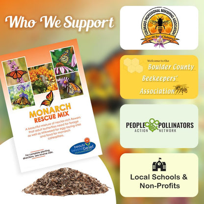 Monarch Butterfly Rescue Wildflower Seed Packet - 1oz, Open-Pollinated Wildflower, No Fillers, Annuals, Perennials and Milkweed Seeds for Monarch Butterfly 1oz