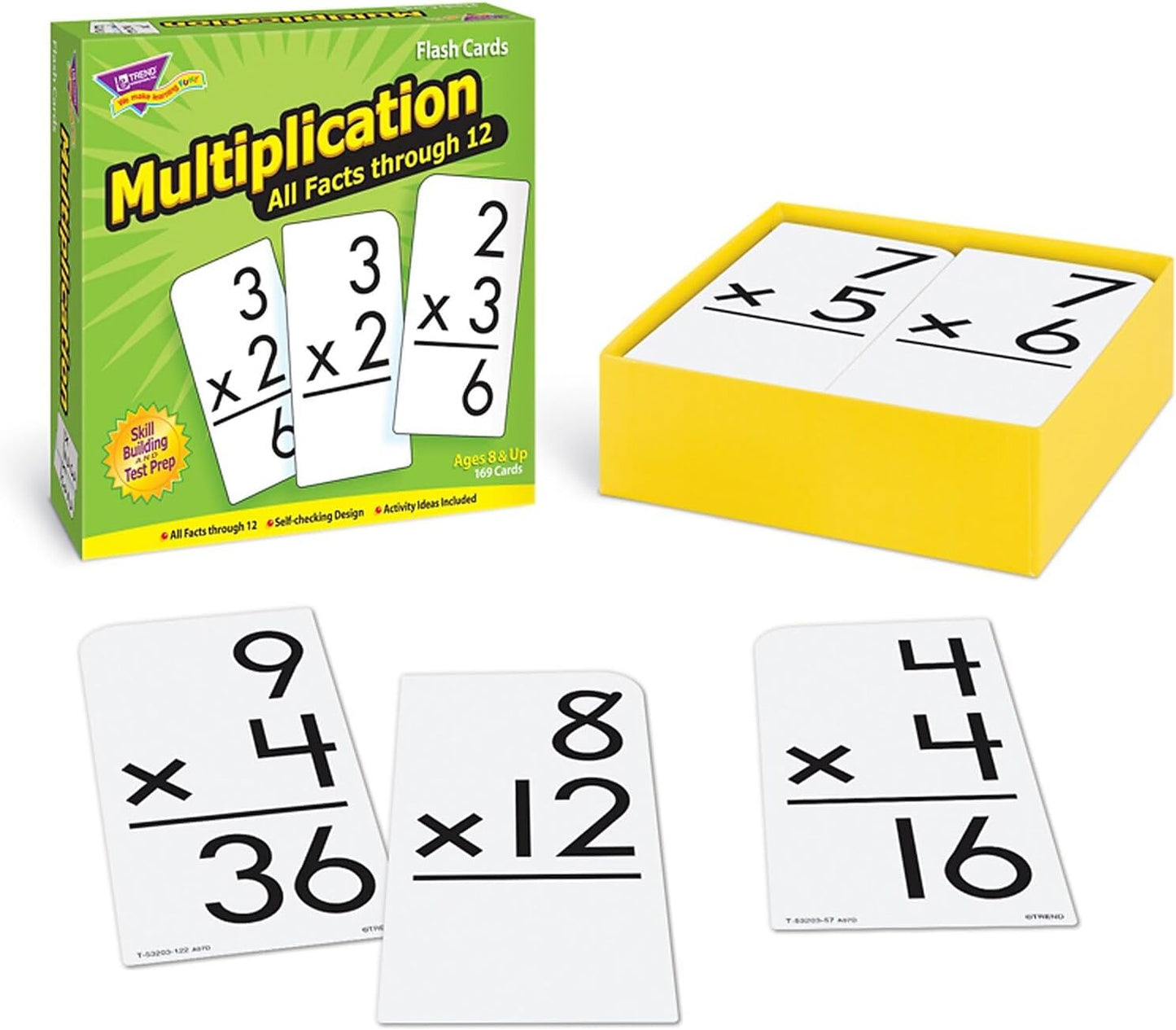 Trend Enterprises: Multiplication All Facts Through 12 Skill Drill Flash Cards, Exciting Way for Everyone to Learn, Great for Skill Building and Test Prep, 156 Cards Included, Ages 8 and Up