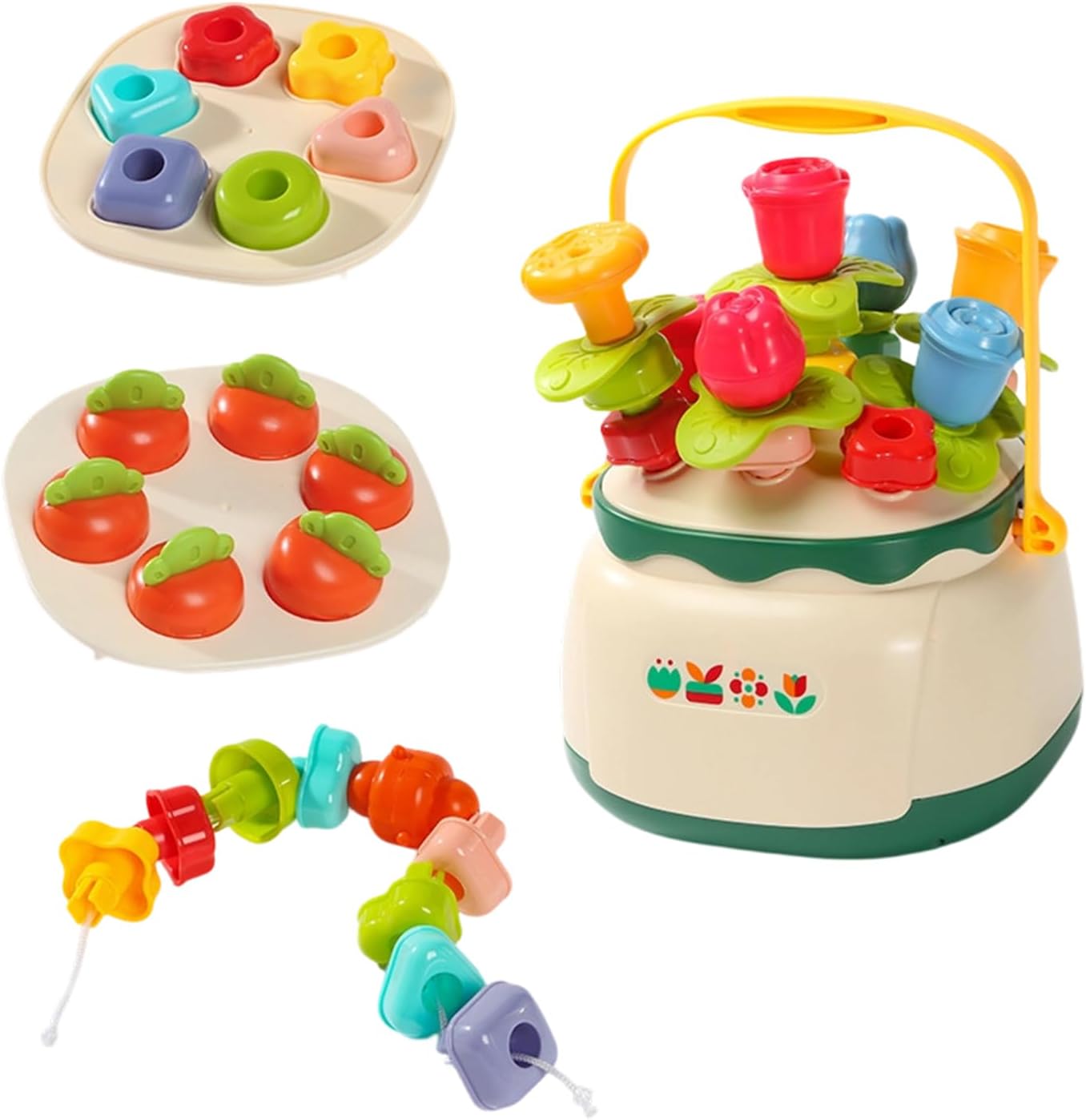 Fun Vegetal Design Pegboard Game for to Improve Fine Motor Skills and Cognitive Development Early Education Toy