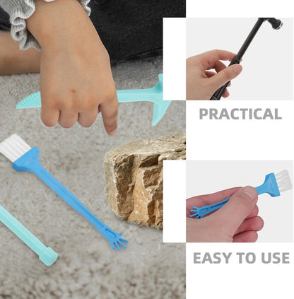Toyvian Dinosaur Dig Tools Kit 4 Sets Archaeological Excavation Tool Kit Dino Dig Toys Plastic Pretend Play Hammer Chisel Brush for Kids Educational Stem Science Kits, 18.50X6.50X1.70CM, 5210H05AFJR