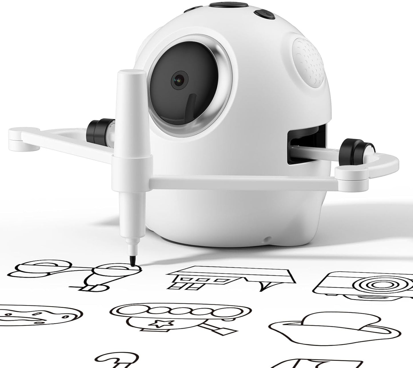Drawing Robot for Kids with Camera Recognition, Interactive Educational Drawing Machine with 150 Cards, Montessori Painting Learning Toys for Ages 3+, Birthday for Boys Girls (Yellow)