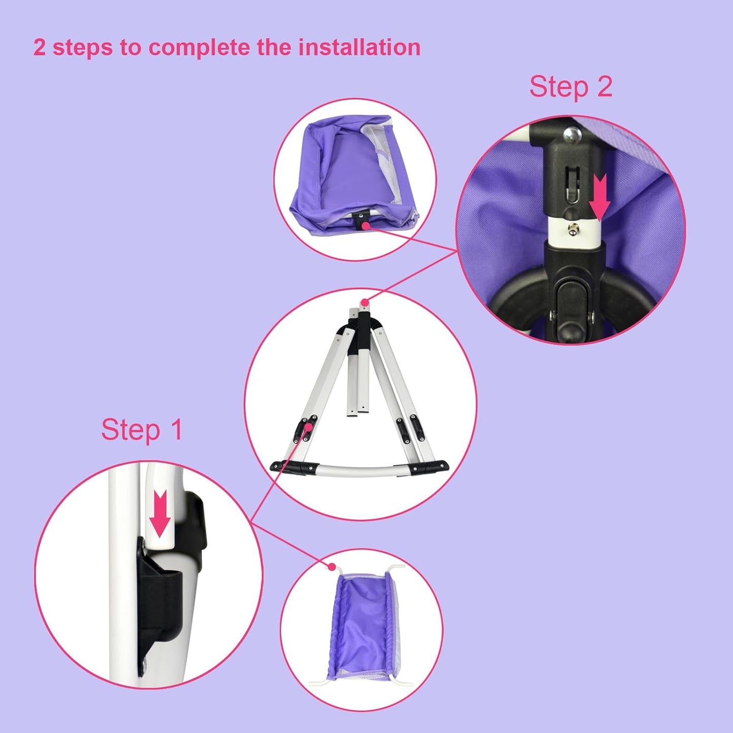 Anivia Stroller Toy Collection Doll Stroller Baby Doll Accessories for Toddlers 1-3Heart Design Gifts for Toddlers and Girls Toy Stroller