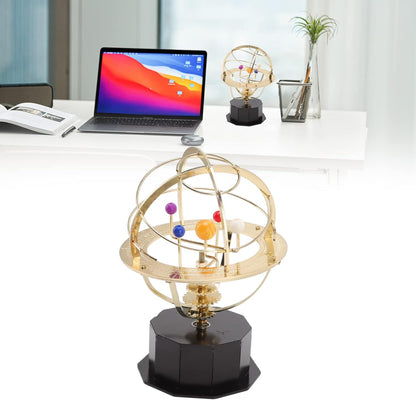 Grand Orrery Model of The Solar System Metal Solar System Model Decoration for Teenagers Educational Tabletop Toy Office Study Classroom Decoration Iron Electroplating Process
