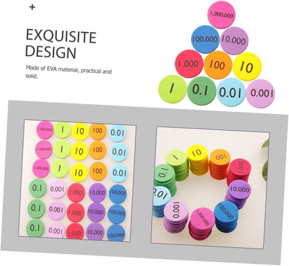 Uonlytech 300Pcs Eva Place Value Disks Manipulatives Non Slip Learning for Math Skills for Educational Activities and Early Numeracy