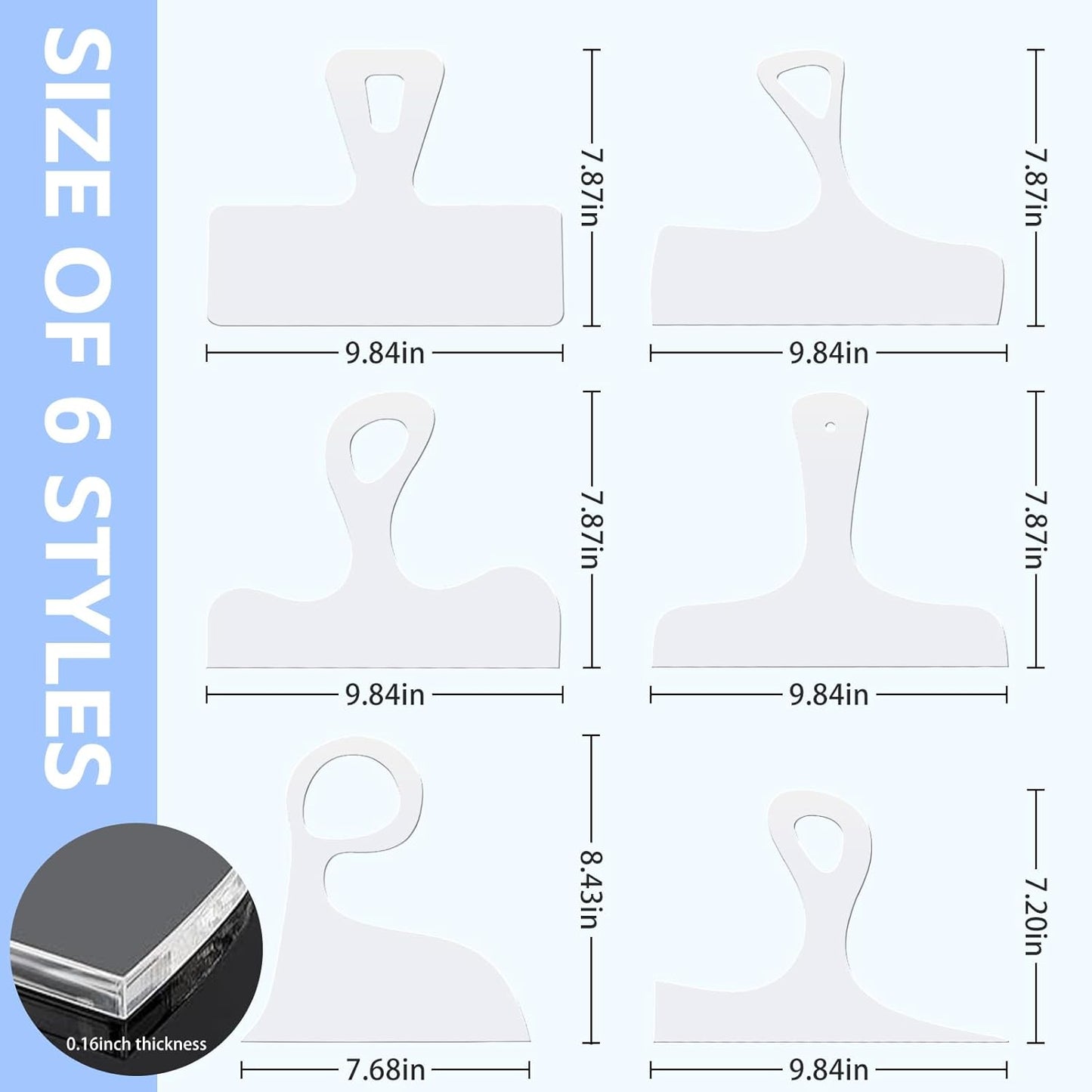 TRINKA Charcuterie Board Template Set - 6 Pcs Acrylic Router Templates for Woodworking | Handle Cutting Board Templates with 4 Pens | Angled Curvy Tracing Stencils Guide Tools for Kitchen