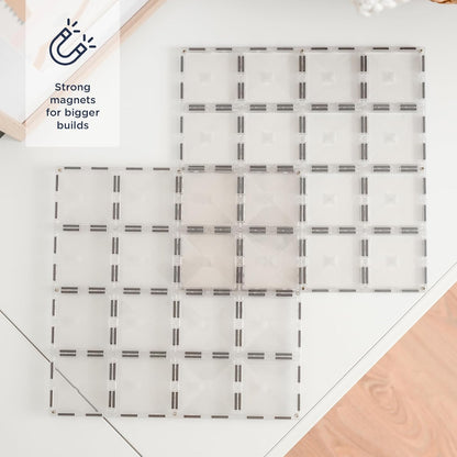 CONNETIX Magnetic Tiles Clear Base Plate Pack, 2 Pieces