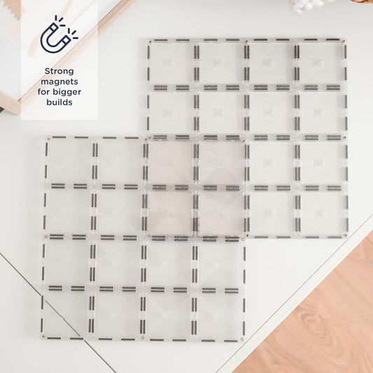 CONNETIX Magnetic Tiles Clear Base Plate Pack, 2 Pieces