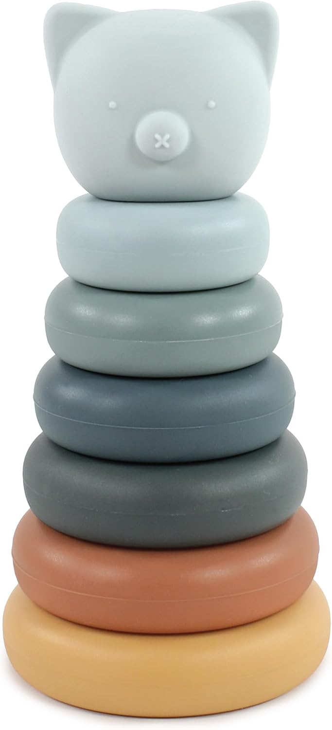 Hudson Baby Silicone Stacking Toy, Rocket, One Size