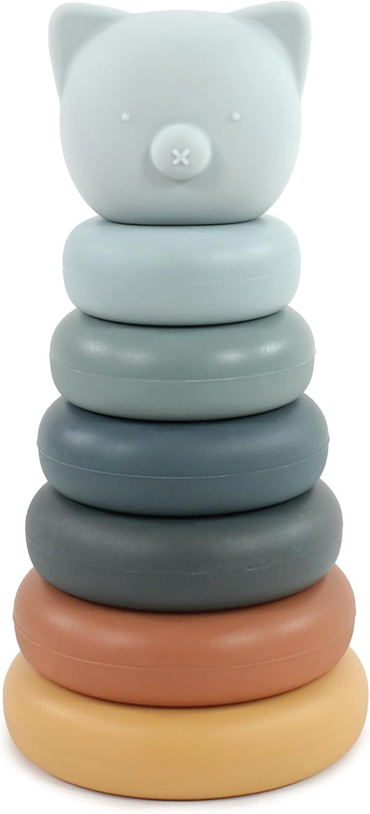 Hudson Baby Silicone Stacking Toy, Rocket, One Size