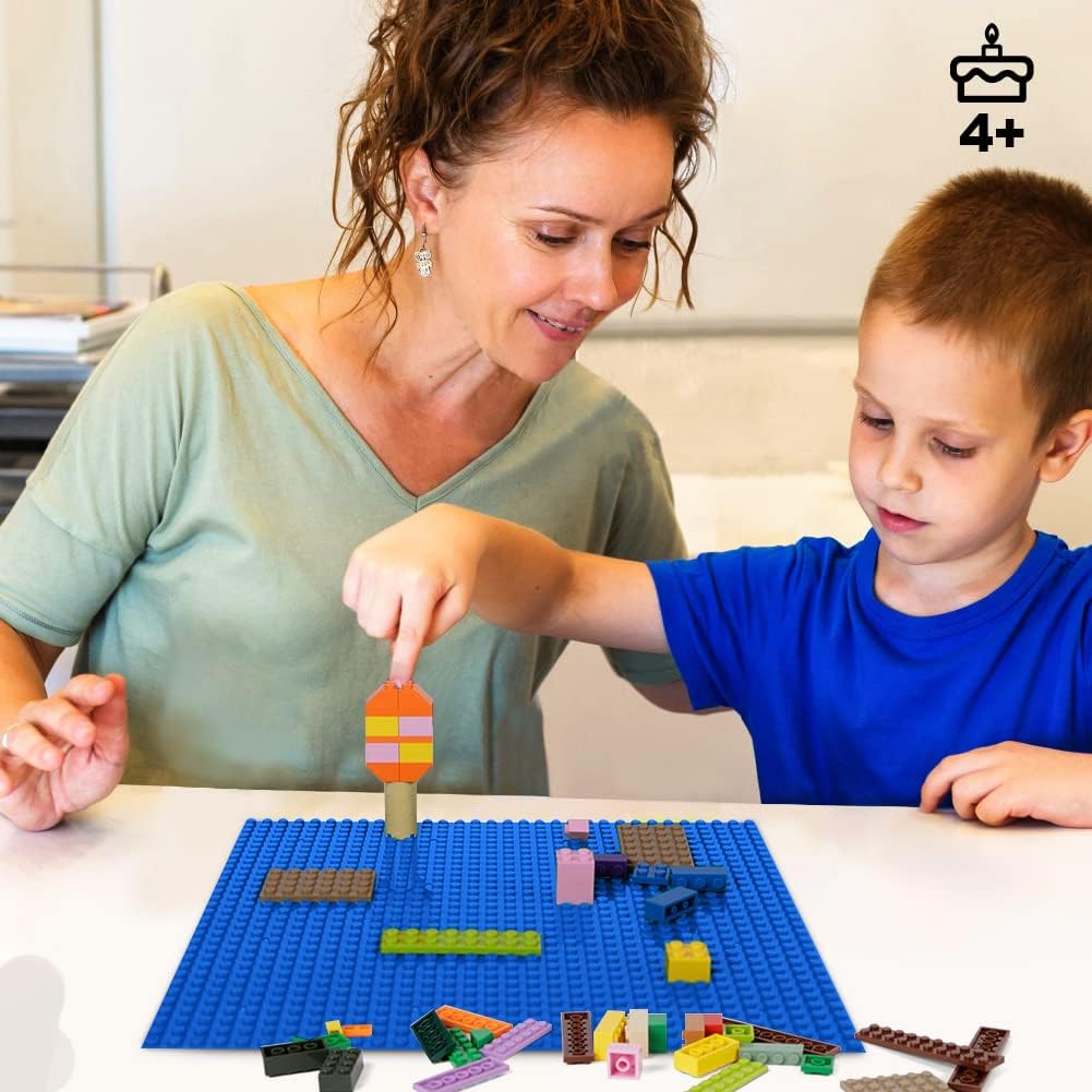Classic Baseplates Building Plates-10" x 10" Building Boards,100% Compatible with All Major Brands and Activity Table, Creative Platforms Mats for Toy Bricks (Sand, 8 Pack)