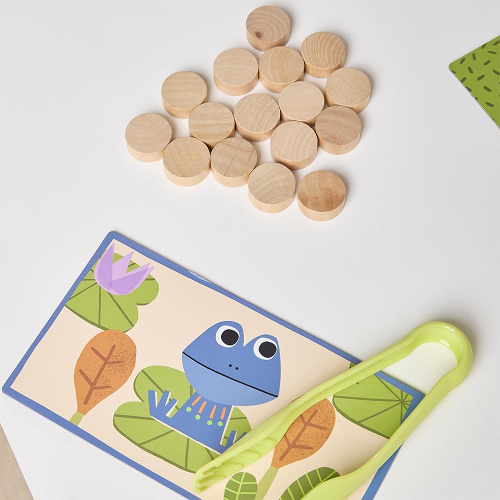 Miniland Board Game for Kids +5, Develops Fine Motor Skills, Come with Wooden Bugs, Tweezers and Game Boards, Children Memory and Pincer Grasp | Catch The Bug
