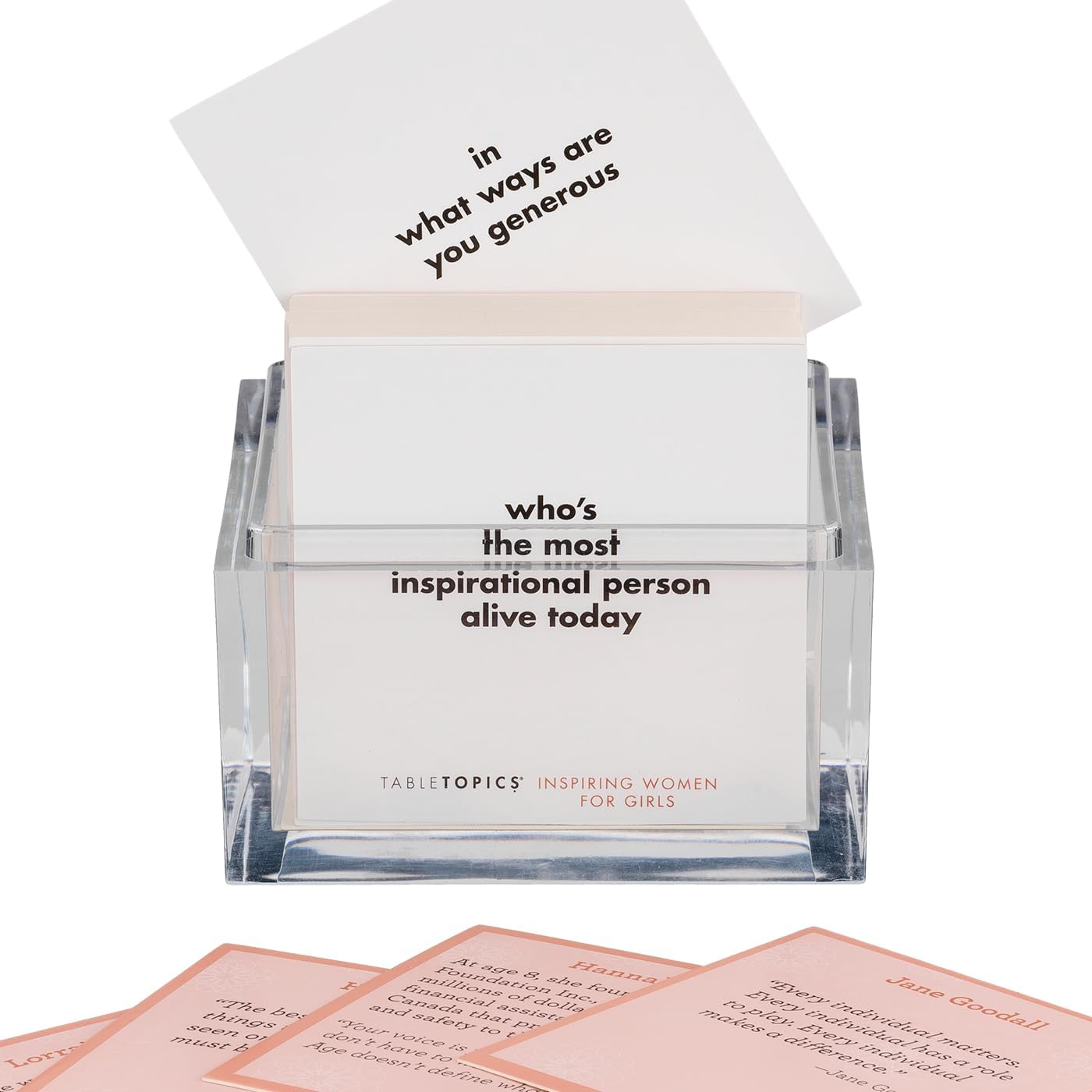 TableTopics Inspiring Women for Girls Question Card Game - 135 Conversation Starter Cards for Young Women to Use in School, with Family at Dinner Table, at Game Nights, & at Sleepovers