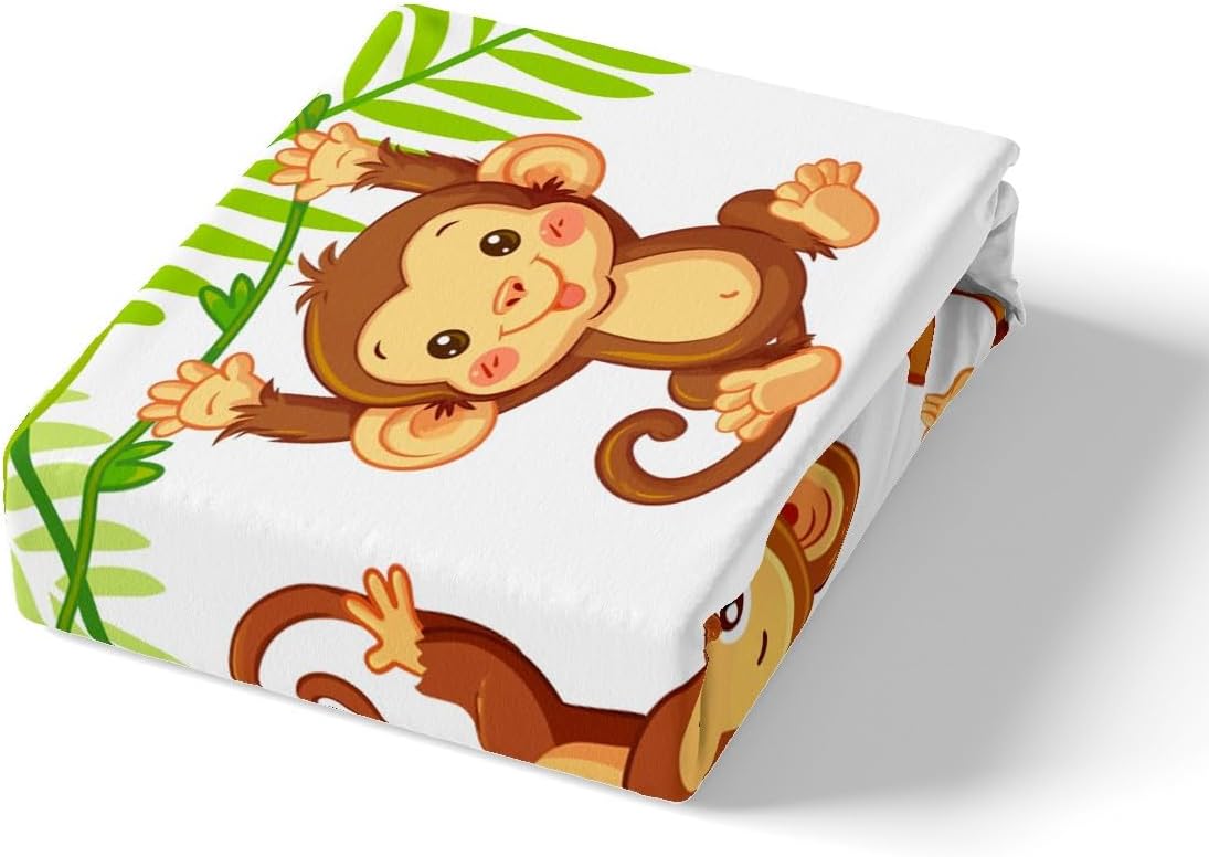 Manfei Musical Kids Fitted Sheet Full Size, MusicalGuitar Radio Drum Kit Headset Print Bedding Set 3pcs for Boys Girls, Rock Music Bed Cover with 2 Pillowcases, Soft Polyester Bedding, No Top Sheet