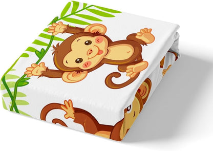 Manfei Musical Kids Fitted Sheet Full Size, MusicalGuitar Radio Drum Kit Headset Print Bedding Set 3pcs for Boys Girls, Rock Music Bed Cover with 2 Pillowcases, Soft Polyester Bedding, No Top Sheet