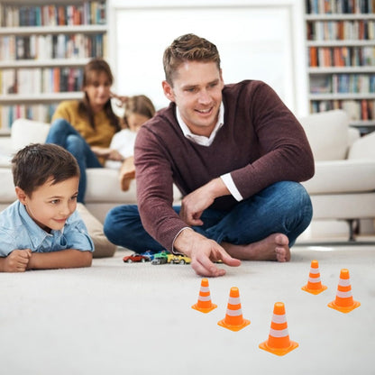 NUOBESTY 30Pcs Mini Traffic Cones, 0.98 Small Orange Construction Cones Miniature Sports Training Roadblock Toy Safety Road Street Signs Scene Models for Kids Early Cognitive Learning, Sand Table