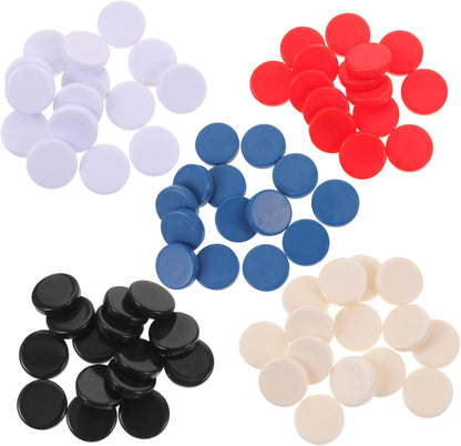 Toyvian 75Pcs Blank Game Chips for Counting Markers Teaching Aid for Math Learning Poker Chips for Game Night Educational Fun
