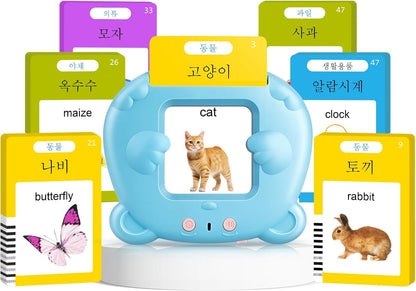 Spanish & English Talking Flash Cards for Toddler, Bilingual Flash Cards Learning Montessori Toys with 224 Sight Words, Speech Therapy Toys for Children Sensory Preschool Education