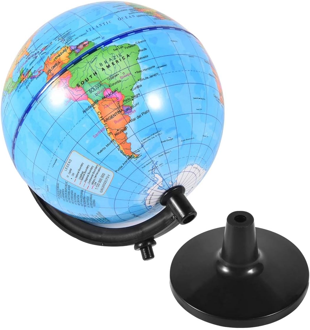KISEER Rotating World Globe 6 Inch Spinning Earth Globe with Stand for Kids Learning Geography Classroom Education or Office Home Decorations