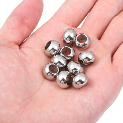 BEADIA Stainless Steel Spacer Beads 3x2.5mm Round Loose Charm Caps Beads for DIY Jewelry Making 100pcs with 1mm Hole