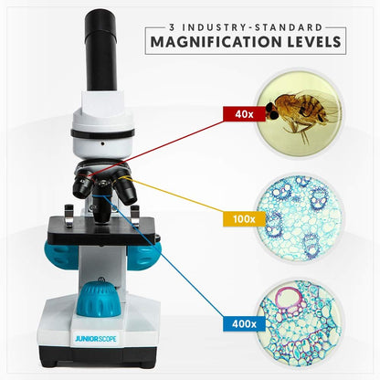 Omano Juniorscope Microscope for Kids – Microscope Kit for Kids 8+ for Science Microscope Experiments – Kids Microscope Kit That Encourage STEM Exploration – Beginner Microscope for Kids 8 and Up.