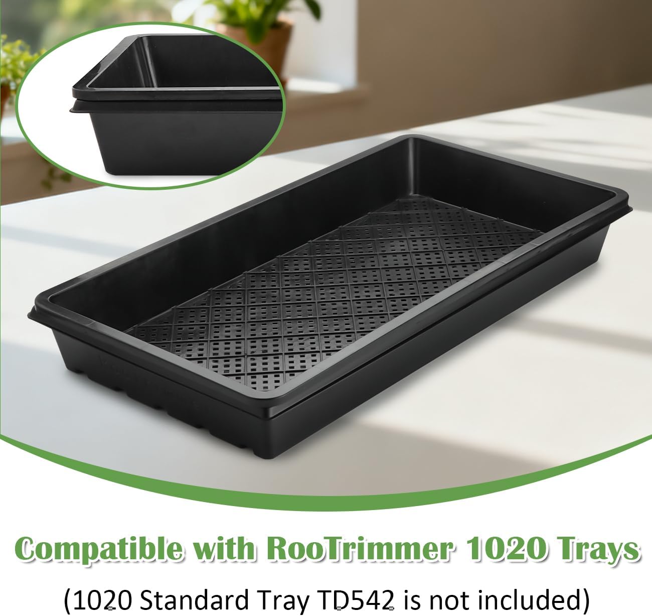 RooTrimmer 10 Pack 1020 Mesh Trays, Extra Strength 1020 Mesh Bottom Trays with Holes, 20'' x 10'', Heavy Duty Propagation Flats for Microgreens, Seed Starting, Soil Blocks, Hydroponics & Wheatgrass