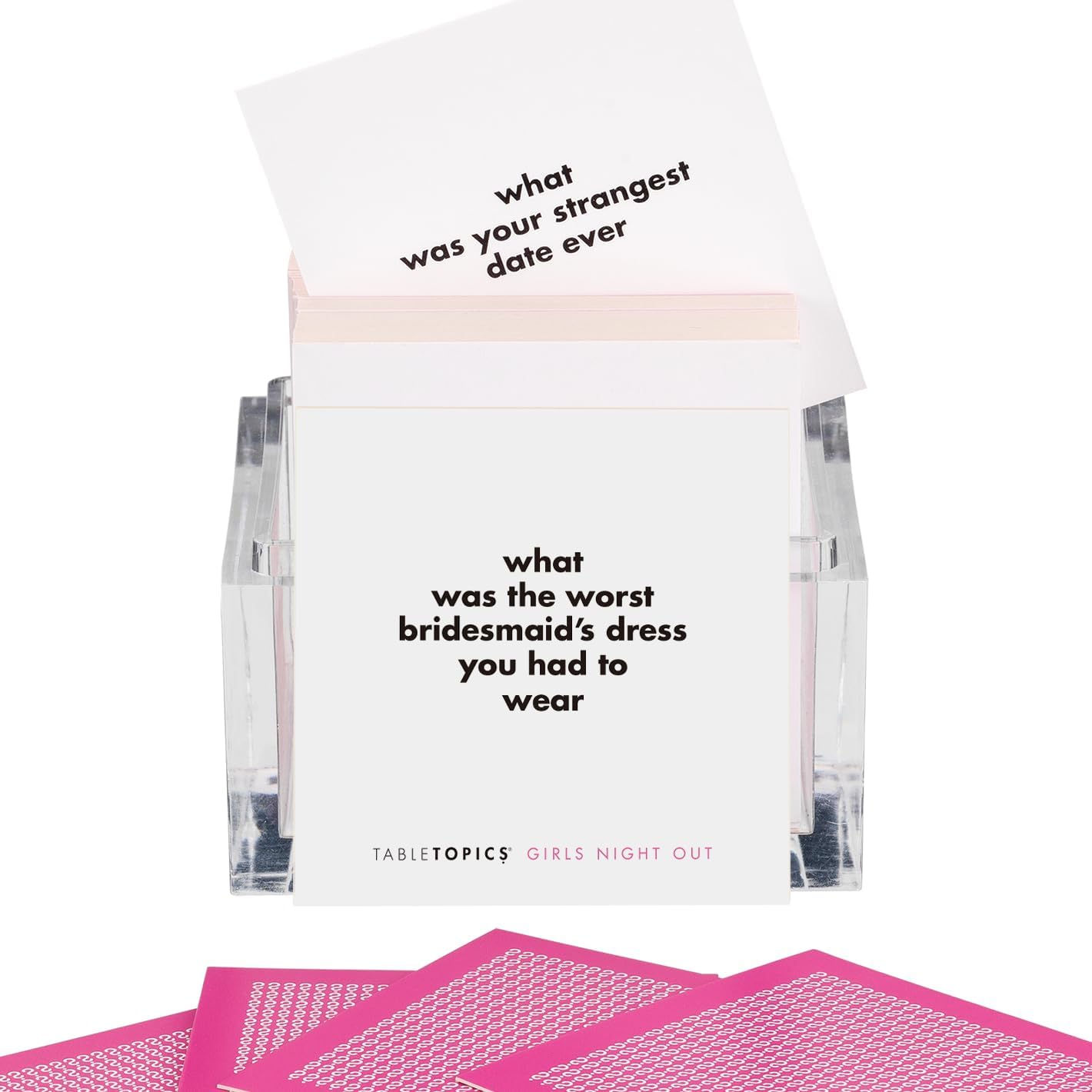 TableTopics Girls Night Out Question Card Game - 135 Spicy Conversation Starter Cards, Girls Night Game for Adult Friends, Bachelorette Parties
