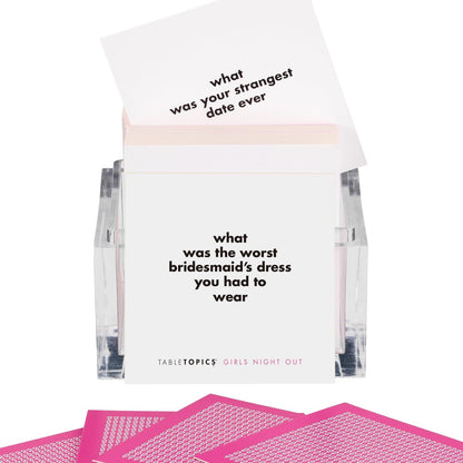 TableTopics Girls Night Out Question Card Game - 135 Spicy Conversation Starter Cards, Girls Night Game for Adult Friends, Bachelorette Parties