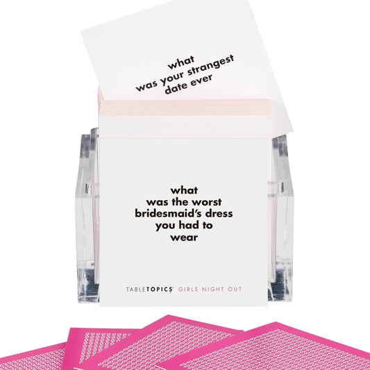 TableTopics Girls Night Out Question Card Game - 135 Spicy Conversation Starter Cards, Girls Night Game for Adult Friends, Bachelorette Parties