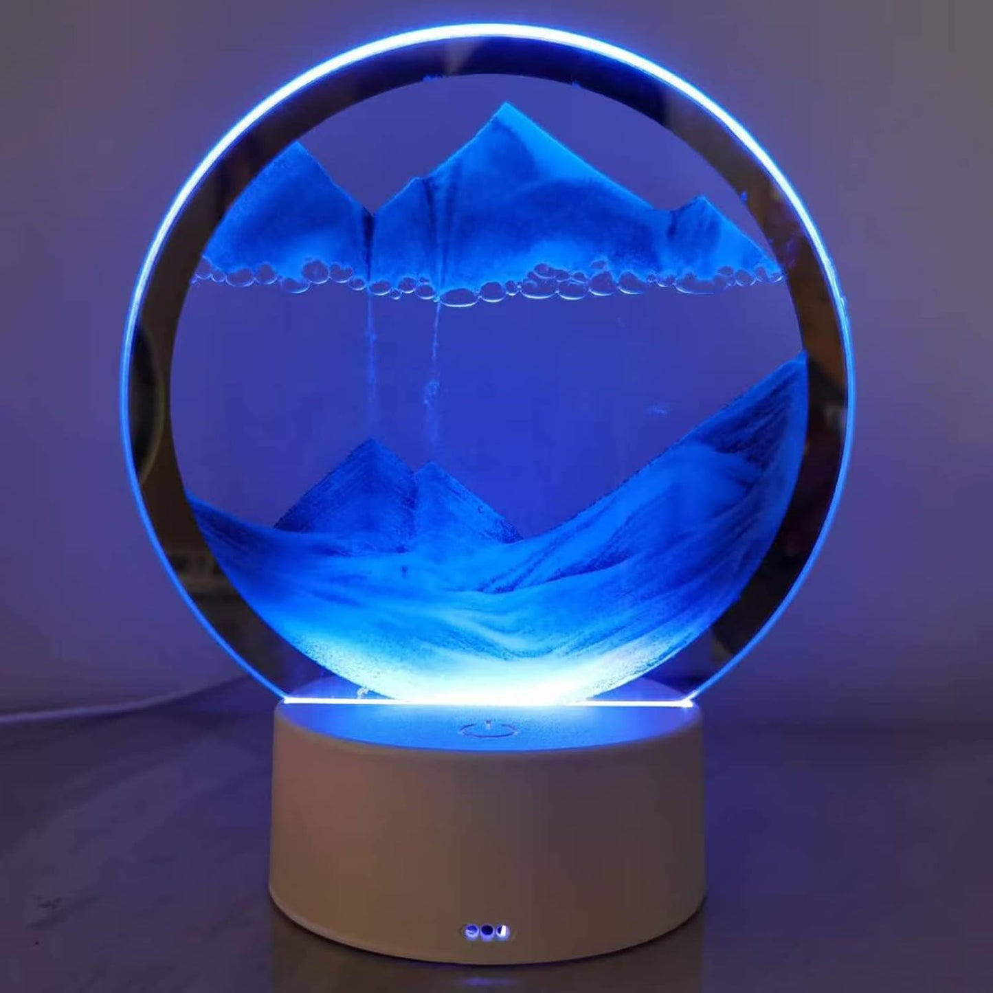 Moving Sand Art Picture Round Glass 3D Deep Sea Sandscape in Motion Display Flowing Sand Frame, Large Desktop Art Toys, Home & Office Desktop Decorations(Black, RC-Crotrol)