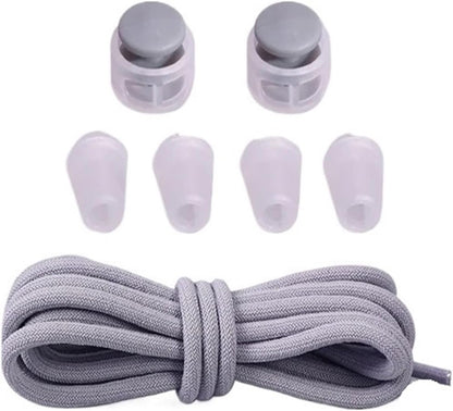 Lazy Bread Lace Buckle Elastic Shoelaces Round Locking No Tie Shoe Laces Kids Adult Rubber Sneakers Shoelace