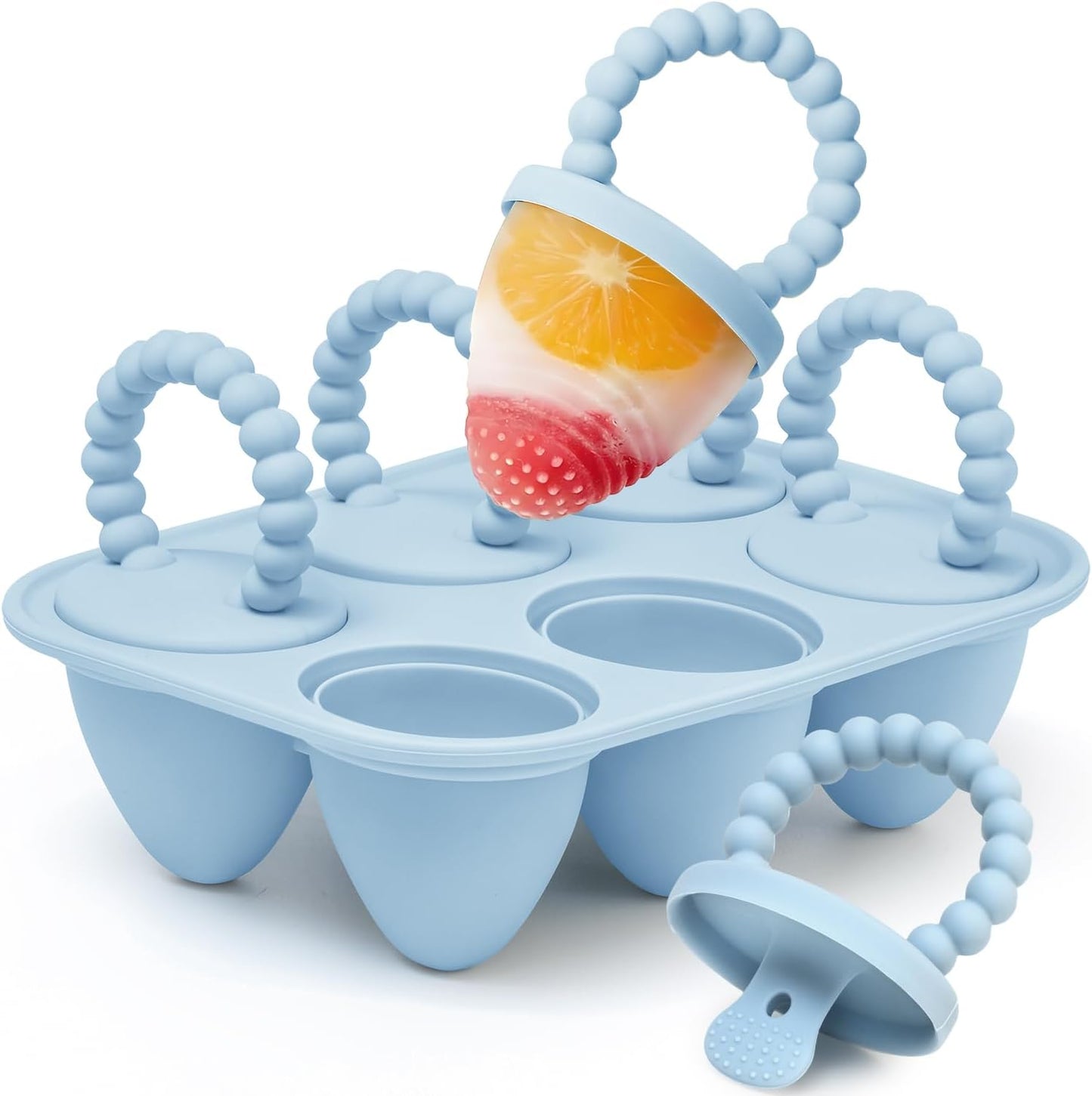 All-Silicone Baby Popsicle Molds with Sticks, AODISTUCE 1oz Popsicle Molds for Babies Breastmilk Popsicles Molds for Teething Relief, Frozen Treats Maker Popsicle Maker Ice Pop Mold for Toddlers Kids