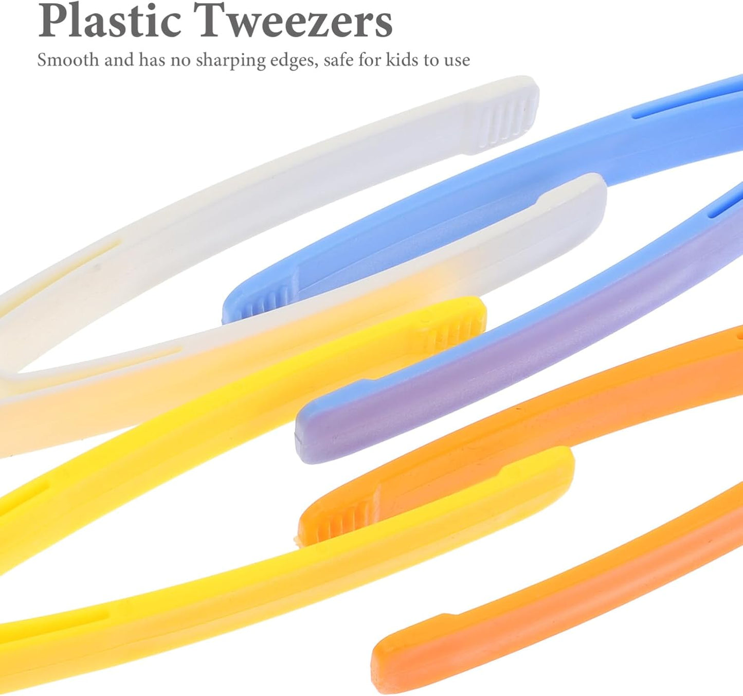 20PCS Toddler Plastic Tweezers Sensory Tongs Experiments Toy Tweezers Craft Non-slip Plastic Teaching DIY Craft Project Accessories Beading Kit