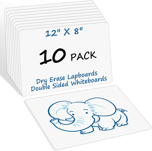 30 Packs Number Line Dry Erase Boards Cards, Double-Sided Writable & Erasable, 0-10 on One Side and 0-20 on the Other Side, Math Learning White Board Tool for Students, Classroom and Home (12” x 4”)