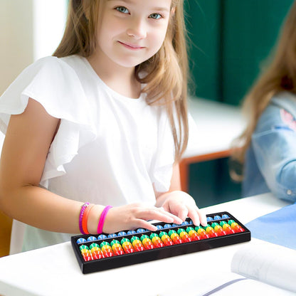 Alipis Arithmetic Abacus Math Counting Toy 17 Digits Rods with Colorful Beads, Chinese Abacus Mathematics Learning Aid Tool