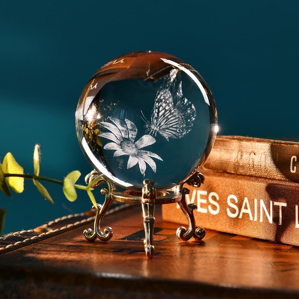 3D Solar System Crystal Ball Universe Gifts 60mm Glass Astronomy Globe Decor Science Planets Model Gift Space Themed Gifts for Space Enthusiasts and Model Collectors