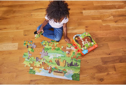 Crocodile Creek 36-Piece Jigsaw Floor Puzzle - Shark Reef - for Kids Ages 3-5 - Heavy-Duty Shaped Box for Storage - 24" W x 18" H Finished