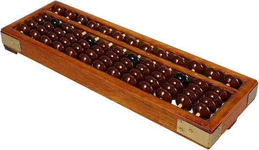 ibasenice Vintage Wooden Abacus Math Professional Abacus Childrens Math Calculation Tool 13 Column Soroban Calculator for Adults Students Abacus