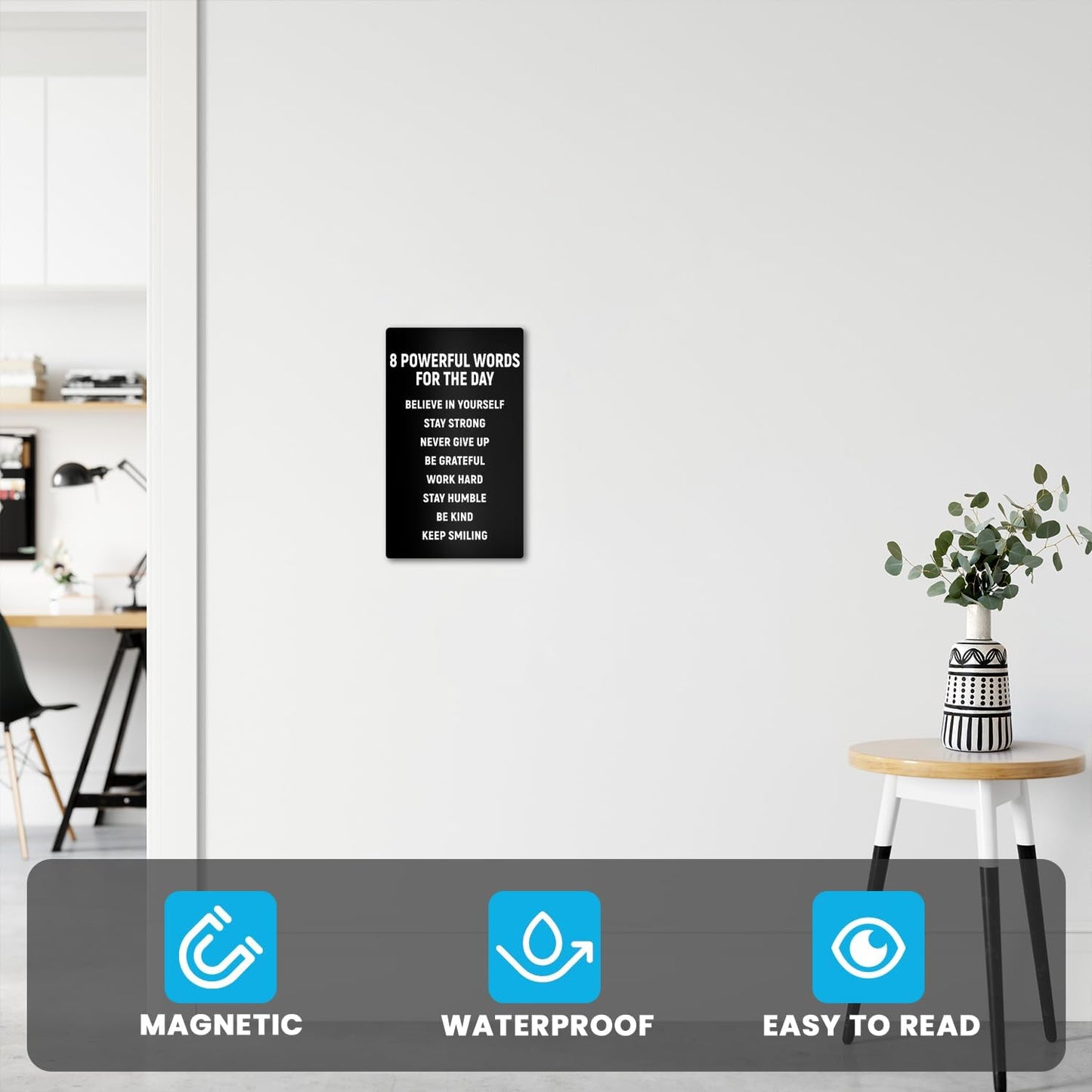 Inspirational Magnets,Motivational Magnets for Locker,8 Powerful Words for the Day Poster,Perfect for Refrigerator, Office, Locker - Ideal for Home, Students, Professionals (8 Words)