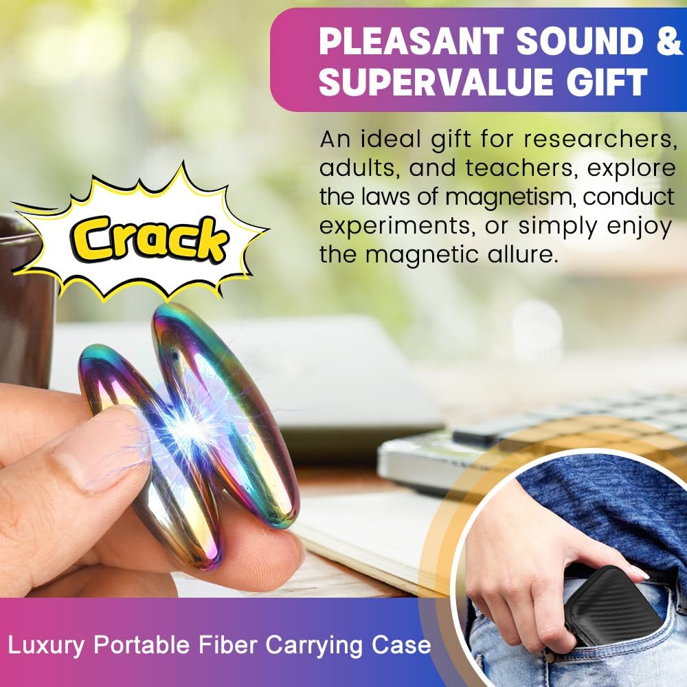 Slime Putty Set, Cool Fidget Magnet Ferrite Putty, Magnetic Stones Eggs with Rattle Oval Magnet, Novelty EDC Desk Gadget Slime Putty & Science Kit Gift