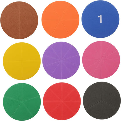 Homoyoyo 1 Set Eva Fraction Circles Early Educational Plaything for Students Lightweight Teaching for Understanding Fraction Relationships and Numbers