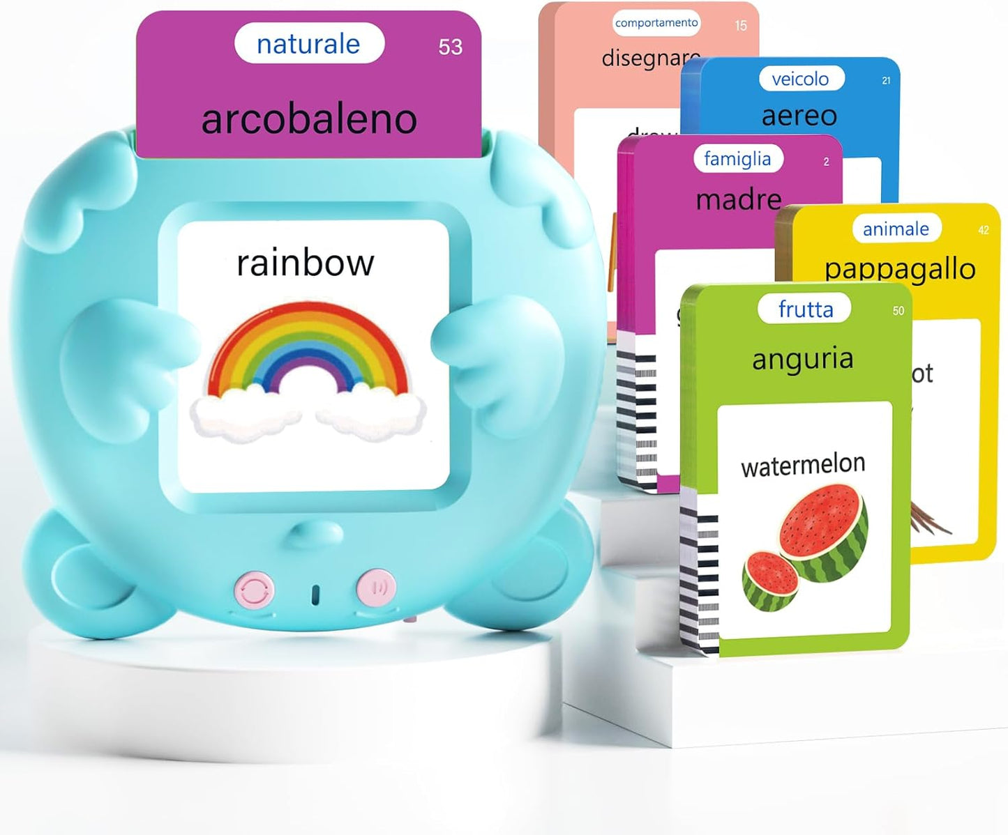 Spanish & English Talking Flash Cards for Toddlers, 510 Sight Words Bilingual Learning Toys for Children, Autism Pocket Speech Therapy Toys, Español Vocabulary Educational Flashcards