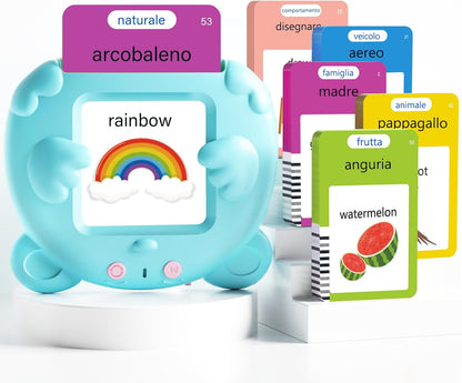 Spanish & English Talking Flash Cards for Toddlers, 510 Sight Words Bilingual Learning Toys for Children, Autism Pocket Speech Therapy Toys, Español Vocabulary Educational Flashcards