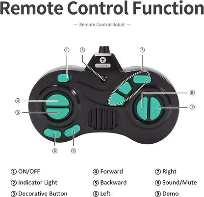 GILOBABY Remote Control Robot Toy for Kids 3-5 Years, Flashing LED Eyes, Dancing and Flexible Moves, Auto Demo Mode, Gift for Boys (Blue)