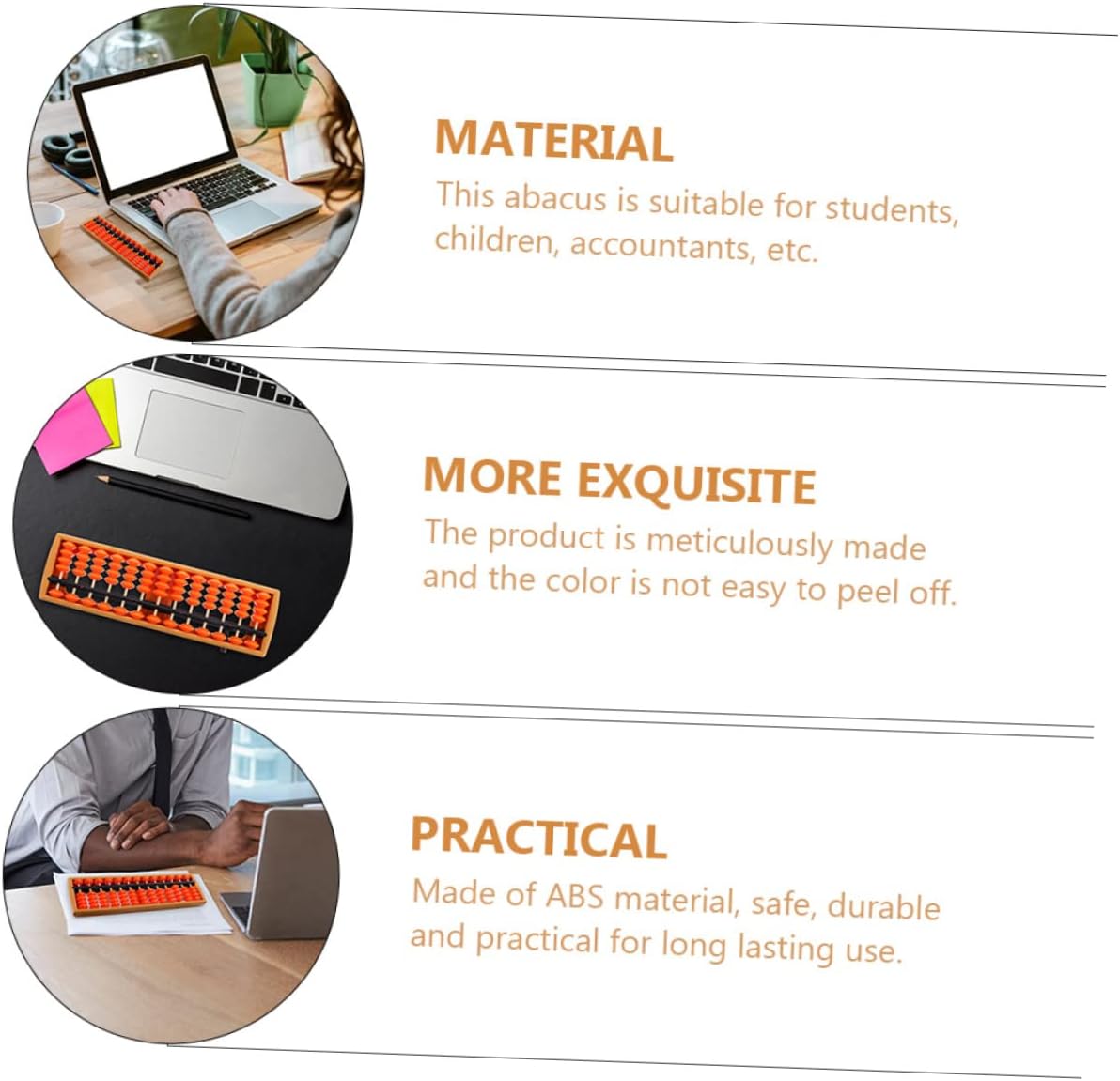 TOYANDONA Educational Chinese Abacus for Boys and Girls Section Counting Tool for Math Learning Enhancing Memory and Coordination for Preschool and Elementary Students Orange and Black