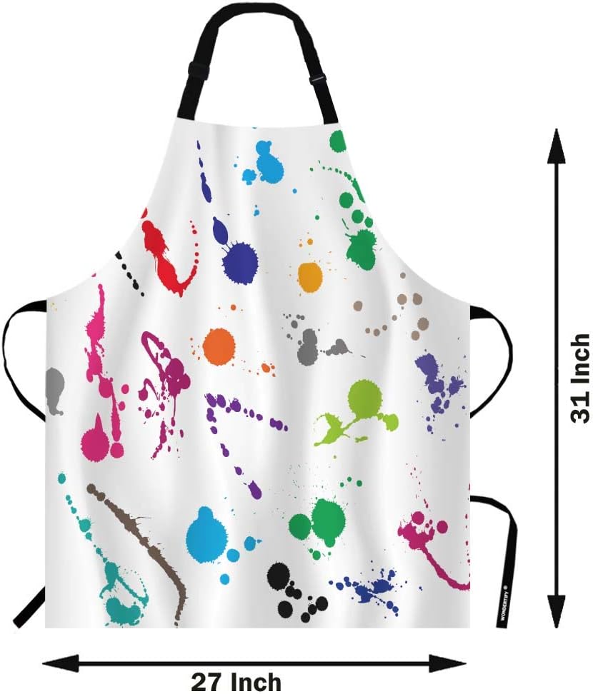 WONDERTIFY Science Education Sketch Apron,Laboratory Chemistry Book Equation Loupe Beaker Flask Glass Bib Apron with Adjustable Neck for Men Women,Suitable for Kitchen Cooking Chef Grill Bistro Apron