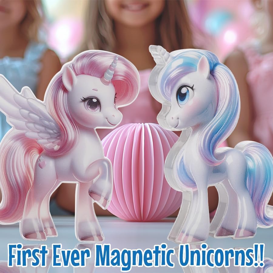 Little Pi 104pcs Frozen Princess Castle Magnetic Tiles Building Blocks - 3D Diamond Blocks, STEM Educational Toddler Toys for Pretend Play, 4 Year Old Girl Birthday Gifts Kids Ages 3 5 6 7 8 - Pink