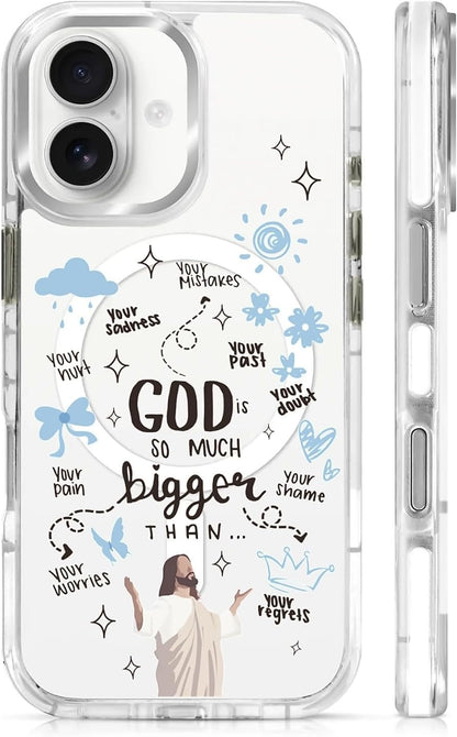for iPhone 17 Pro Max Case [Compatible with Magsafe],Girls Women Clear Magnetic Case Silicone Shockproof Protective Cover with Pattern Colorful Motivational Letters
