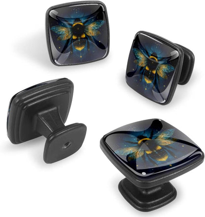 4 Pack Cabinet Knobs Drawer Pulls, 30mm Round ABS Glass Drawer Hardware Growing Purple Butterflies Cabinet Handles with Screws for Dressers Kitchens Cupboard
