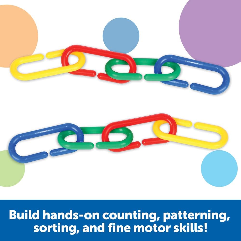 Learning Resources Link 'N' Learn Links - 500 Pieces, Ages 3+, Preschool Supplies, Toddler Toys, Math Manipulatives